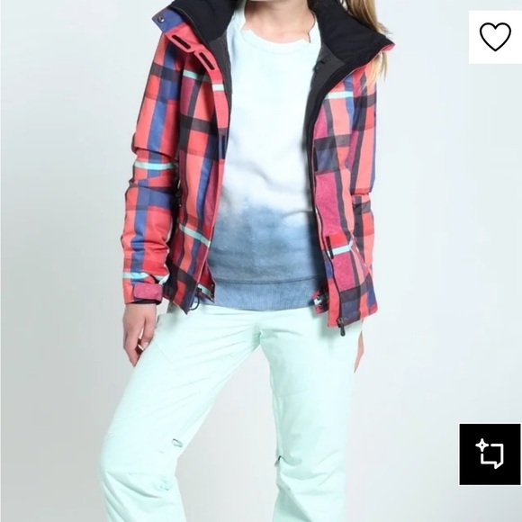 Roxy Vibrant Plaid Snowboarding Jacket - Picture 1 of 9